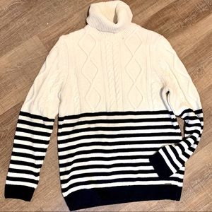 Wool Turtleneck Cable Knot Sweater